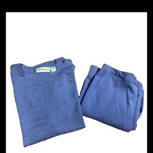 Women’s VTG Alfred Dunner Lilac Pull On Dress Pants Matching Top Easter Vibes ~